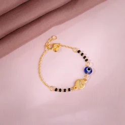 Golden Personalised Nazariya Kids Bracelet (0 - 2 Years)