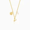 Golden Personalised Pearl Rosey Necklace