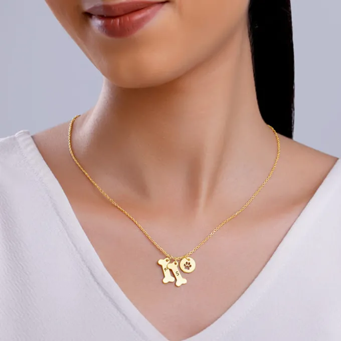Golden Personalised Pet Lover Necklace