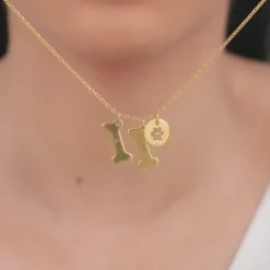 Golden Personalised Pet Lover Necklace