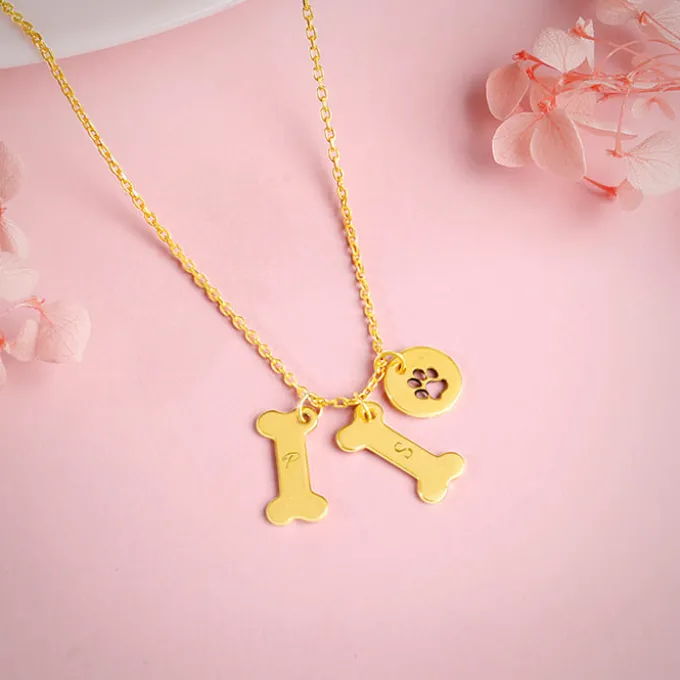 Golden Personalised Pet Lover Necklace