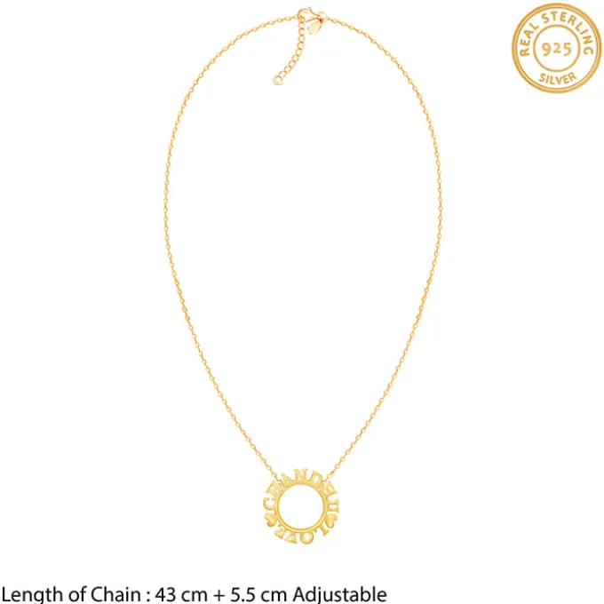 Golden Personalised Round Name Necklace