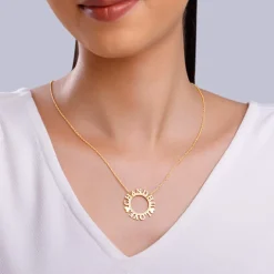 Golden Personalised Round Name Necklace