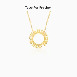 Golden Personalised Round Name Necklace