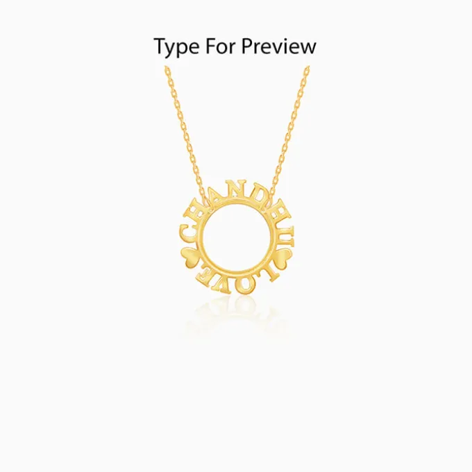 Golden Personalised Round Name Necklace