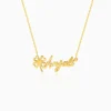 Golden Personalised Serendipity Clover Necklace