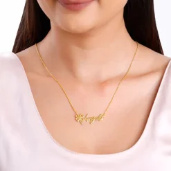 Golden Personalised Serendipity Clover Necklace