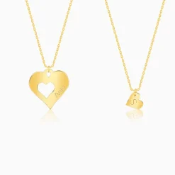 Golden Personalised Shy Heart Pendant