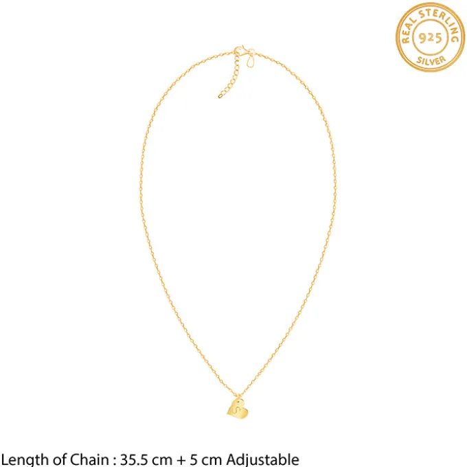 Golden Personalised Shy Heart Pendant
