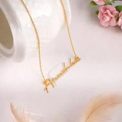 Golden Personalised Signature Name Necklace