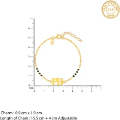 Golden Personalised Signature Initial Mangalsutra Bracelet