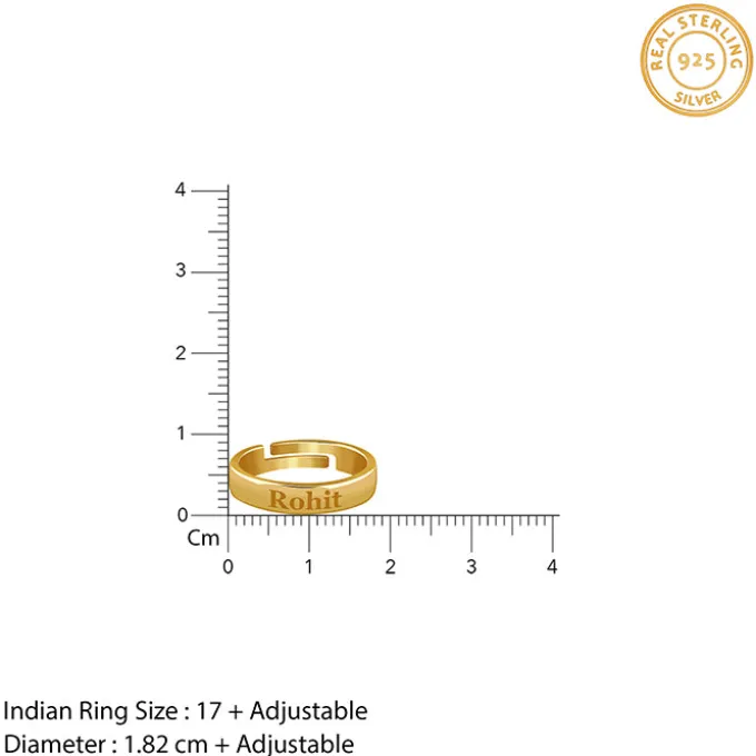 Golden Personalised Signature Ring For Him