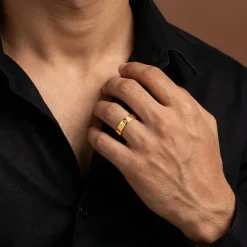 Golden Personalised Signature Ring For Him