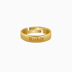 Golden Personalised Signature Ring For Him