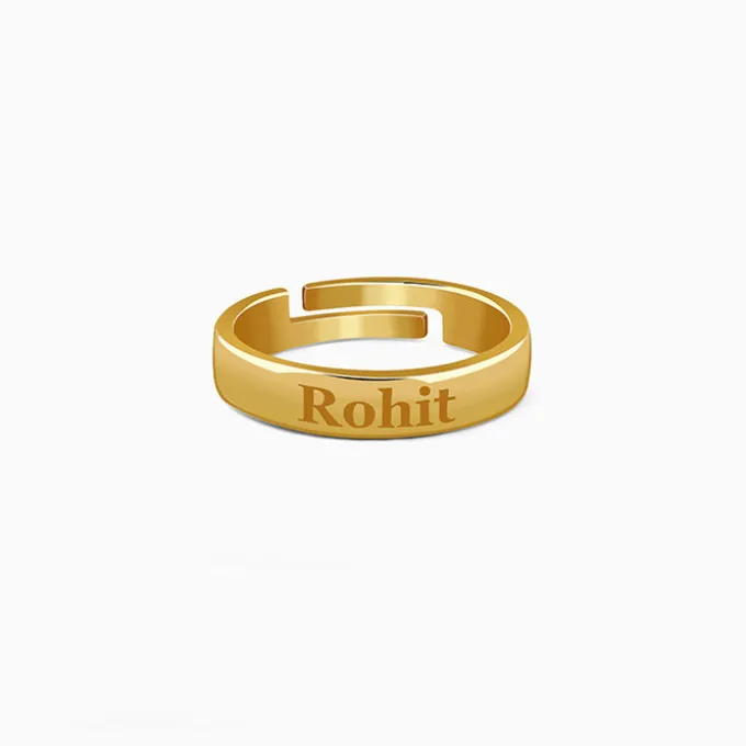 Golden Personalised Signature Ring For Him