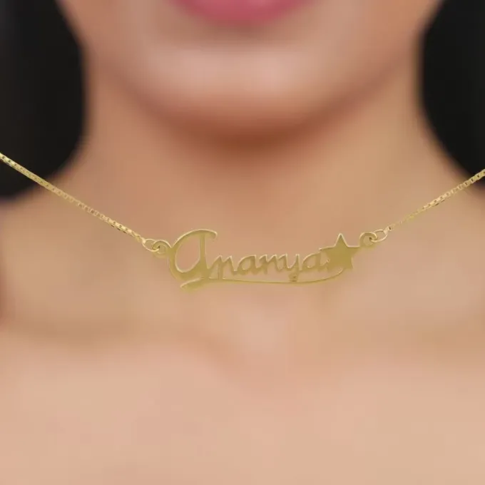 Golden Personalised Star Necklace