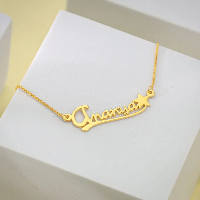 Golden Personalised Star Necklace