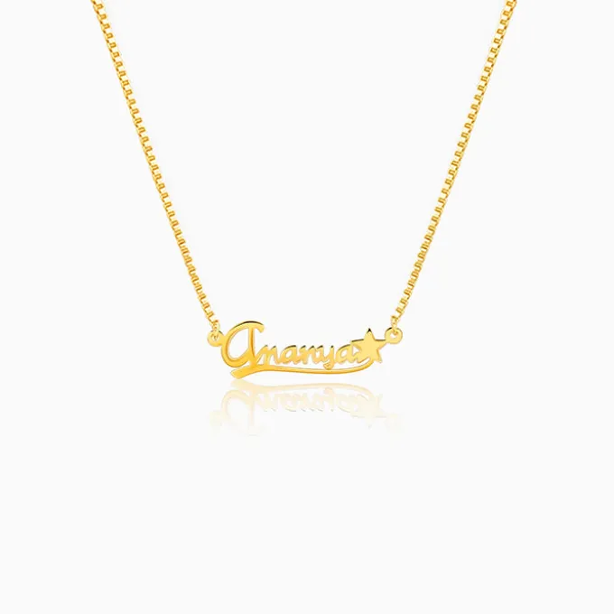 Golden Personalised Star Necklace