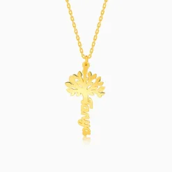 Golden Personalised Tree of Names Pendant with Link Chain