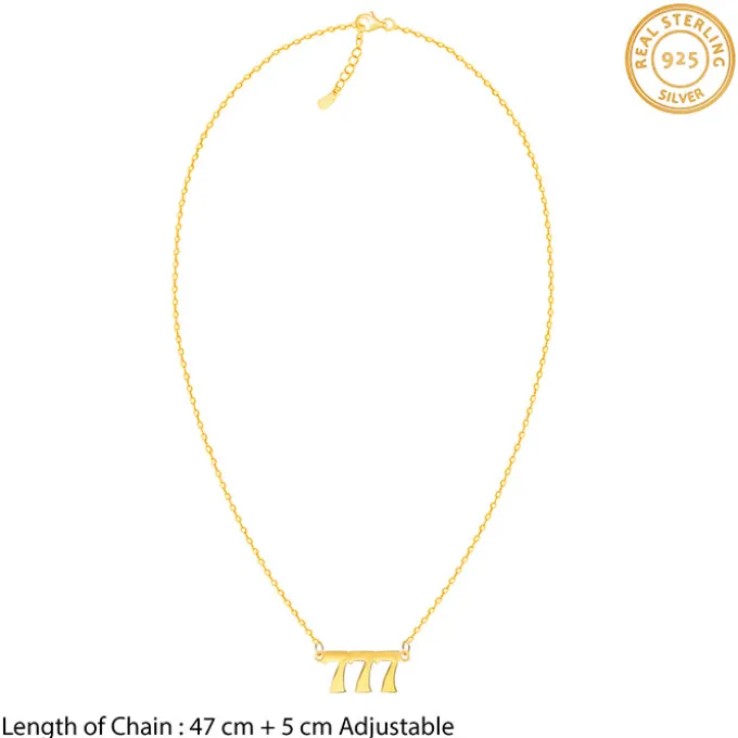Golden Personalised Triple Numeric Necklace