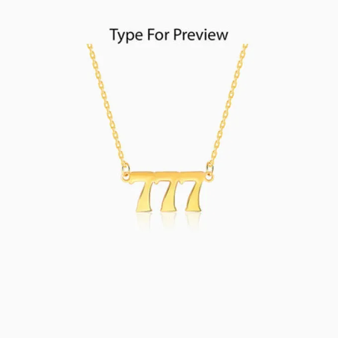 Golden Personalised Triple Numeric Necklace