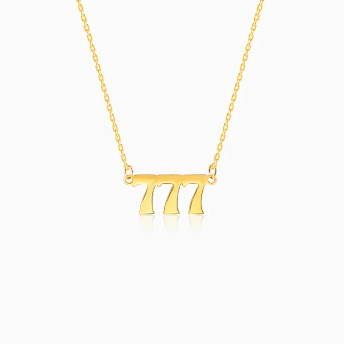 Golden Personalised Triple Numeric Necklace