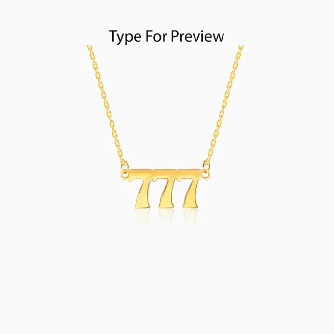 Golden Personalised Triple Numeric Necklace