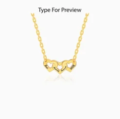 Golden Personalised Triple Heart BFF Necklace