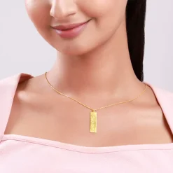 Golden Personalised Two-Name Bar Pendant