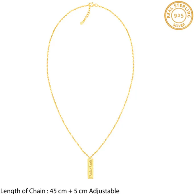 Golden Personalised Two-Name Bar Pendant