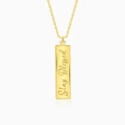 Golden Personalised Two-Name Bar Pendant