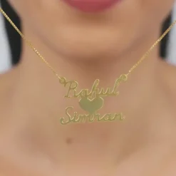 Golden Personalised We Two Pendant