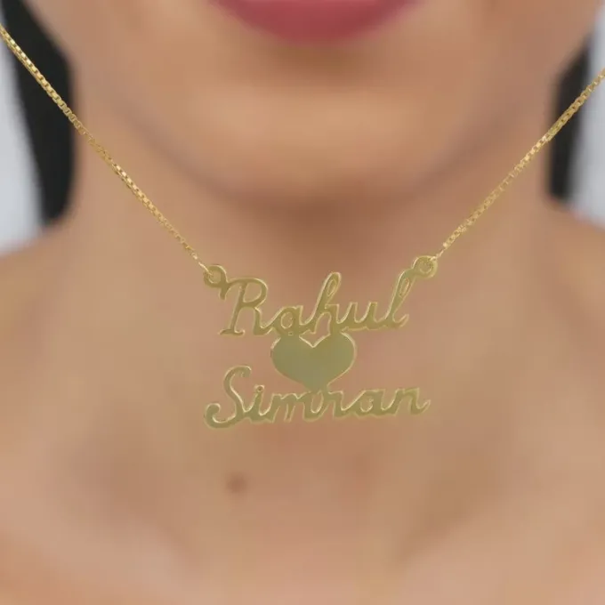 Golden Personalised We Two Pendant