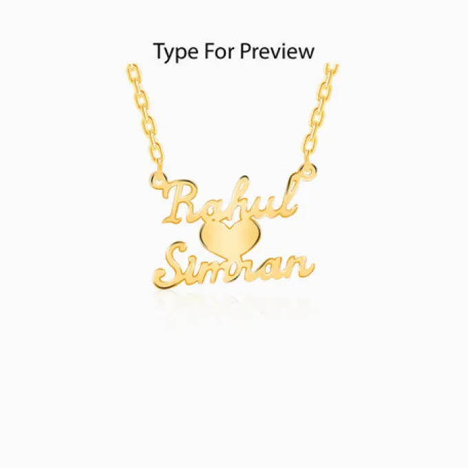 Golden Personalised We Two Pendant