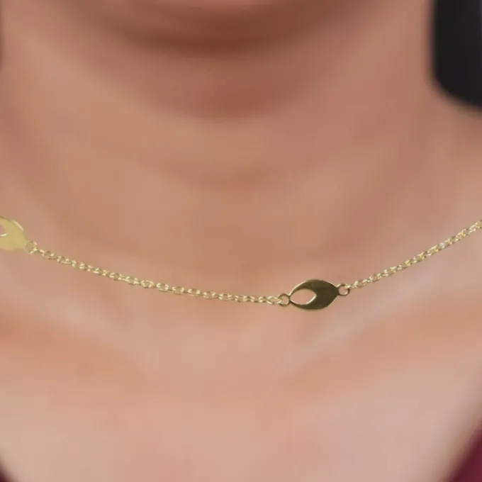 Golden Petal Link Necklace