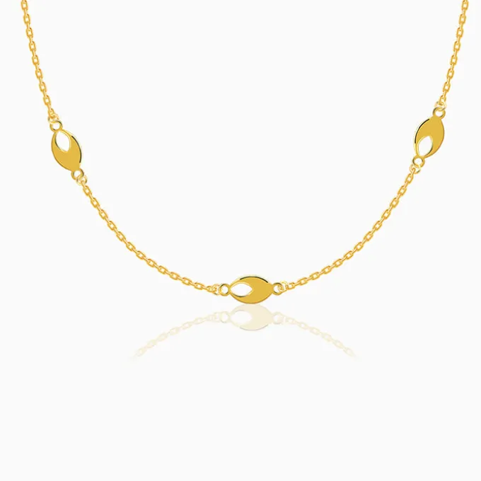 Golden Petal Link Necklace