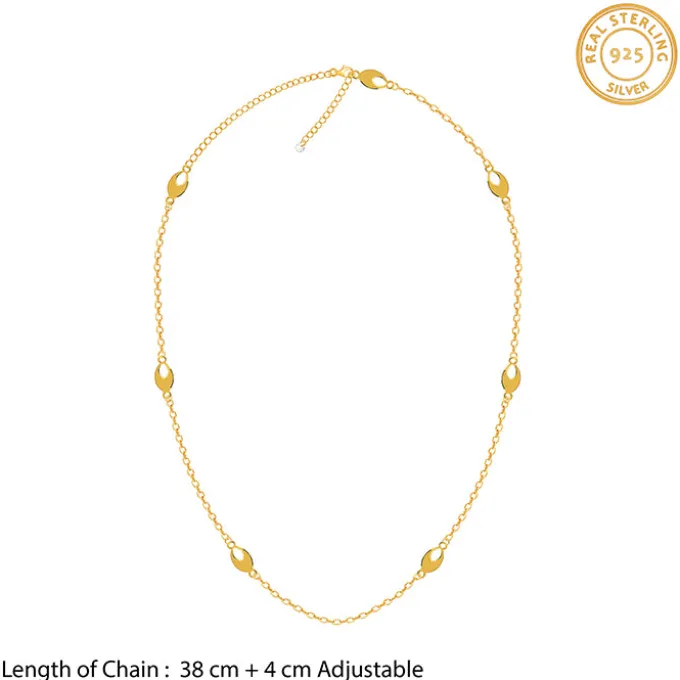Golden Petal Link Necklace