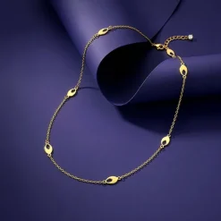 Golden Petal Link Necklace