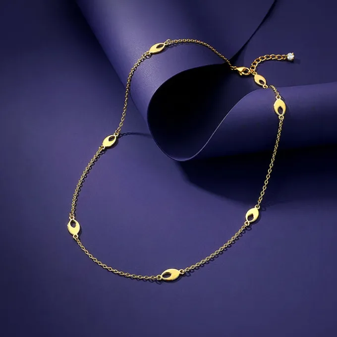 Golden Petal Link Necklace