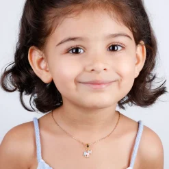 Golden Pie Unicorn Kids Pendant with Link Chain (7-10 yrs)