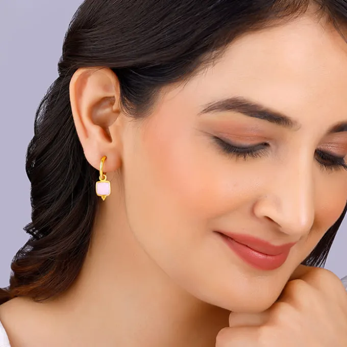 Golden Pink Blush Earrings