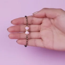 Golden Pink Bow Infant Bracelet (0-18 months)