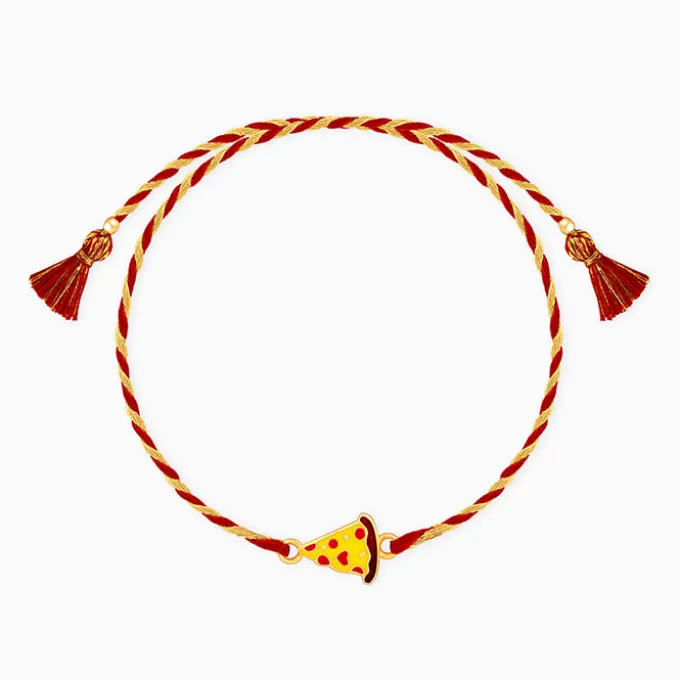 Golden Pizza Rakhi for Kids