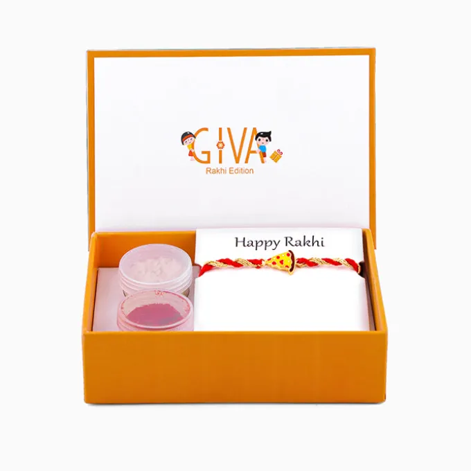 Golden Pizza Rakhi for Kids