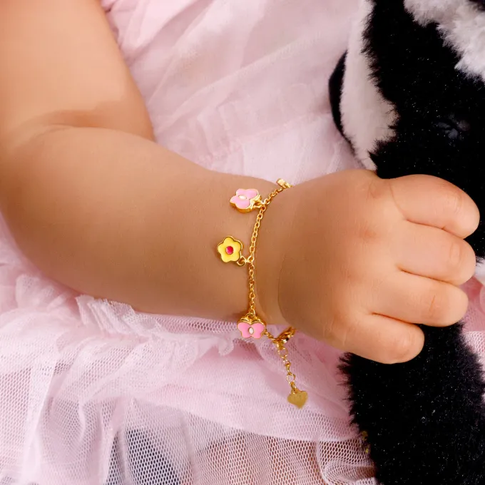 Golden Pookie Floral Kids Bracelet (0 - 2 Years)