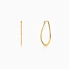 Golden Quiet Curve Hoop Earrings