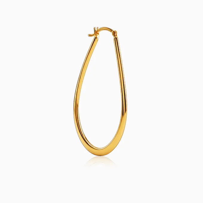 Golden Quiet Curve Hoop Earrings