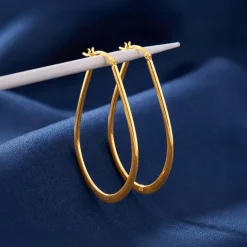 Golden Quiet Curve Hoop Earrings