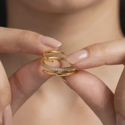 Golden Radiant Divide Ring (Size 12)