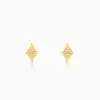 Golden Rhombus Glint Studs